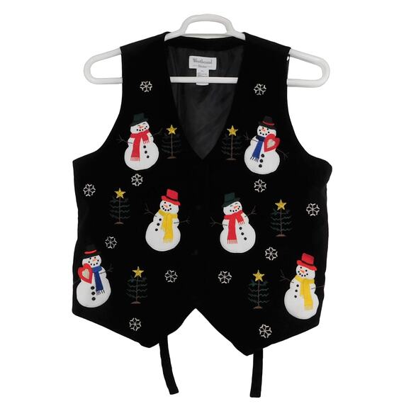 Westbound Cotton Polyester Button Holiday Vest Women Size PL - Picture 1 of 5